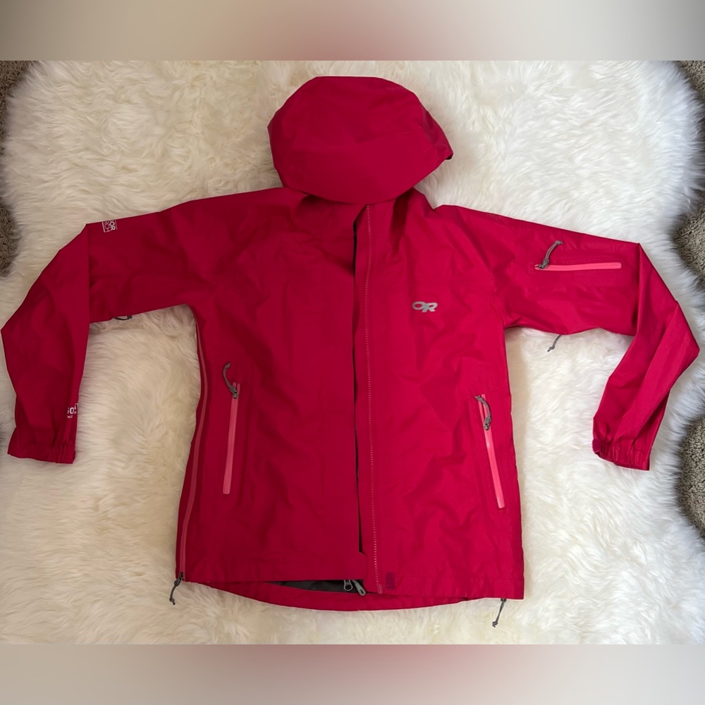 Outdoor Research Rain Shell Full Zip Side Vent Jacket - Pink Size XS